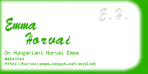 emma horvai business card